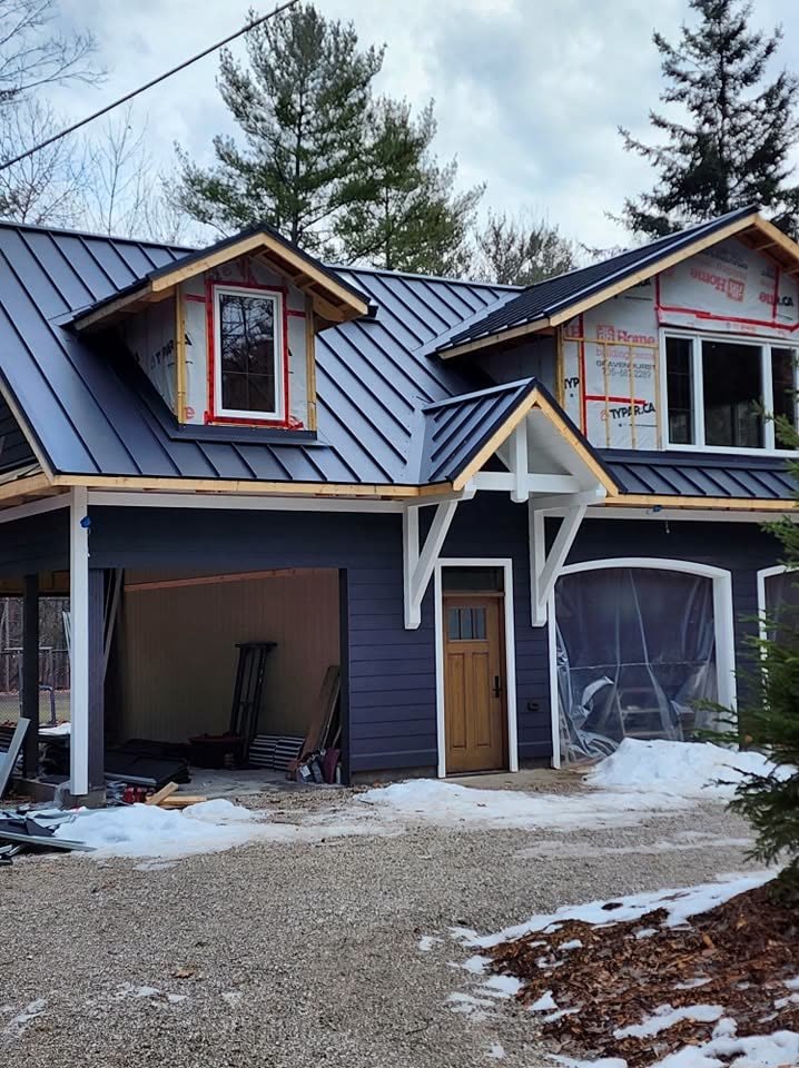 Standing seam steel on a new build